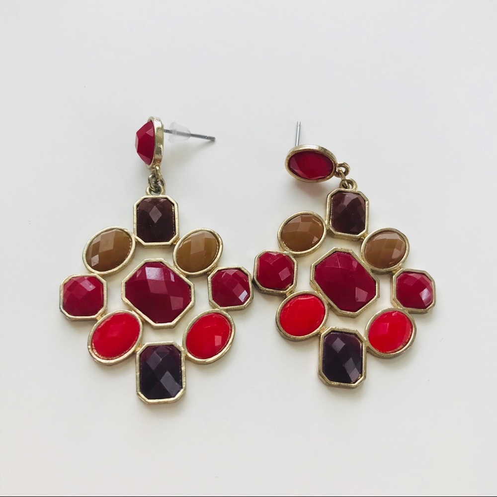 Fun multi/red earrings